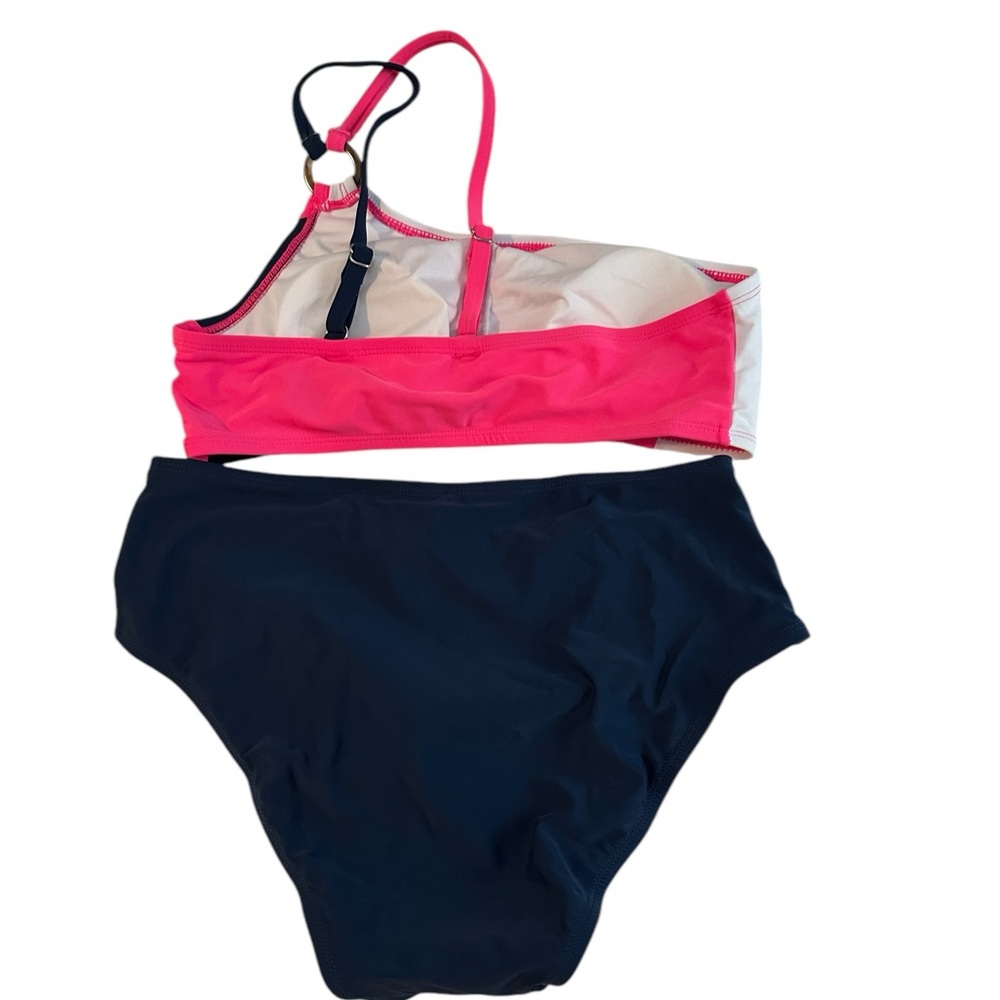 CUPSHE Colorblock One-Shoulder Bikini & High Waist bottoms NWT Medium - Picture 2 of 10